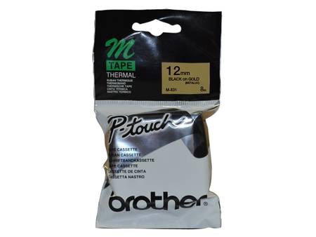Brother M-831 Altın Üzerine Siyah Orjinal Etiket - 1
