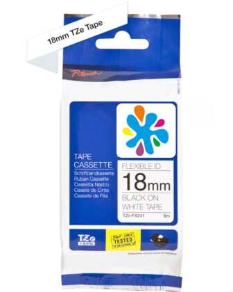 Brother TZE-FX241 Beyaz Üzerine Siyah Laminasyonlu Muadil Etiket - 1