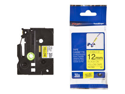 Brother TZe-FX631 Sarı Üzerine Siyah Orjinal Etiket Şeridi - 1