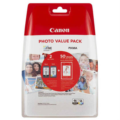 Canon PG-46-CL56/9059B003 Siyah ve Renkli Kartuşlu Avantajlı Fotoğraf Paketi - 1