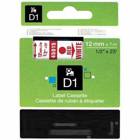 Dymo 45015 Beyaz Üzerine Kırmızı 12mm/7m Muadil Etiket - 1