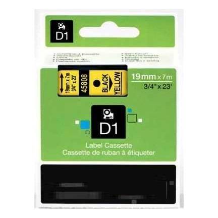Dymo 45808 Sarı Üzerine Siyah 19mm/7m Muadil Etiket - 1
