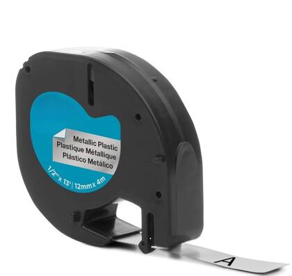DYMO 59429 -S0721730 Metalik Gri LetraTag Muadil Etiket - 1