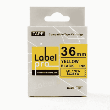 Epson LK-7YBW Sarı Üzeri Siyah 36MM 8Metre Muadil Etiket - 1